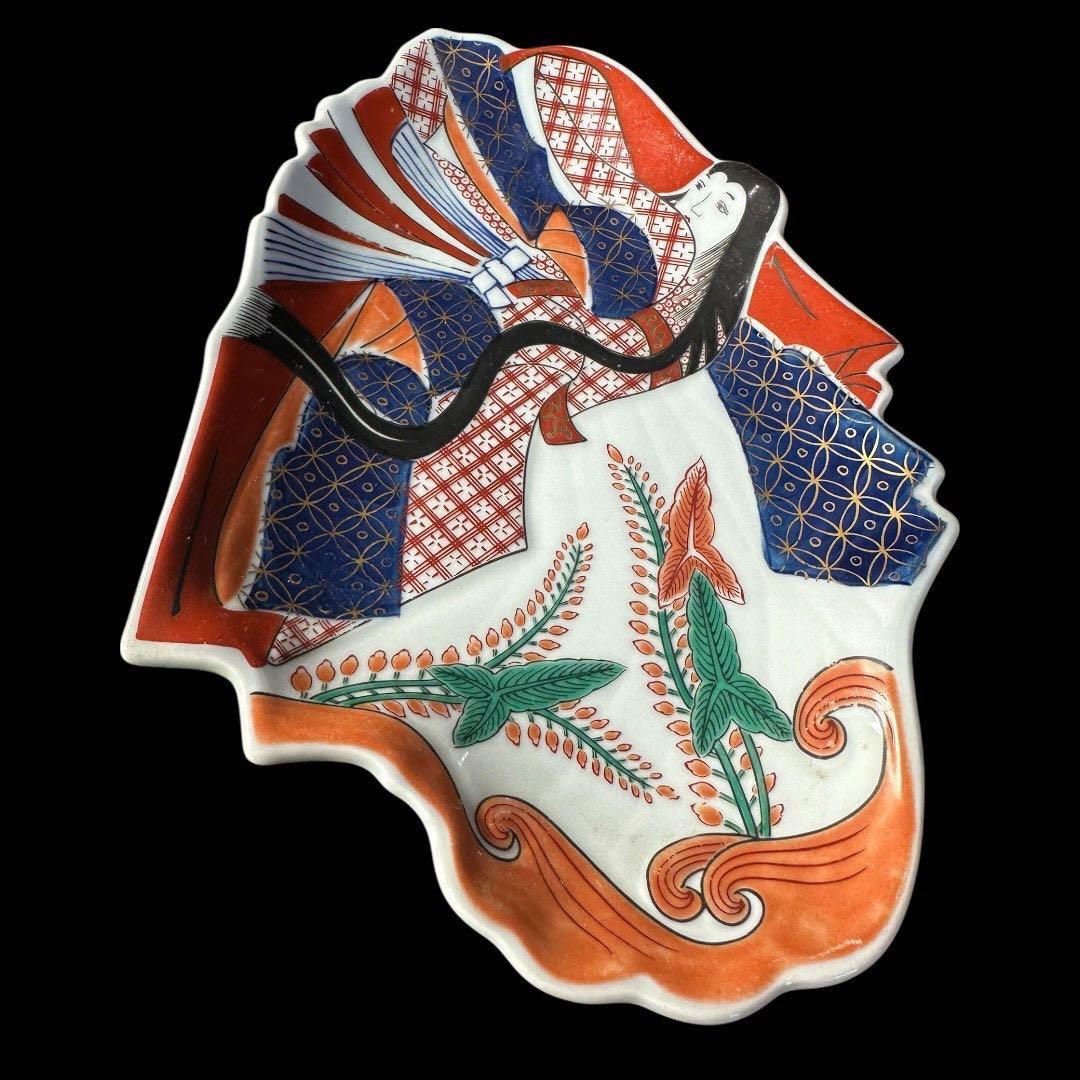 古伊万里様式の華麗な色絵姫皿 5客 食器 博多人形