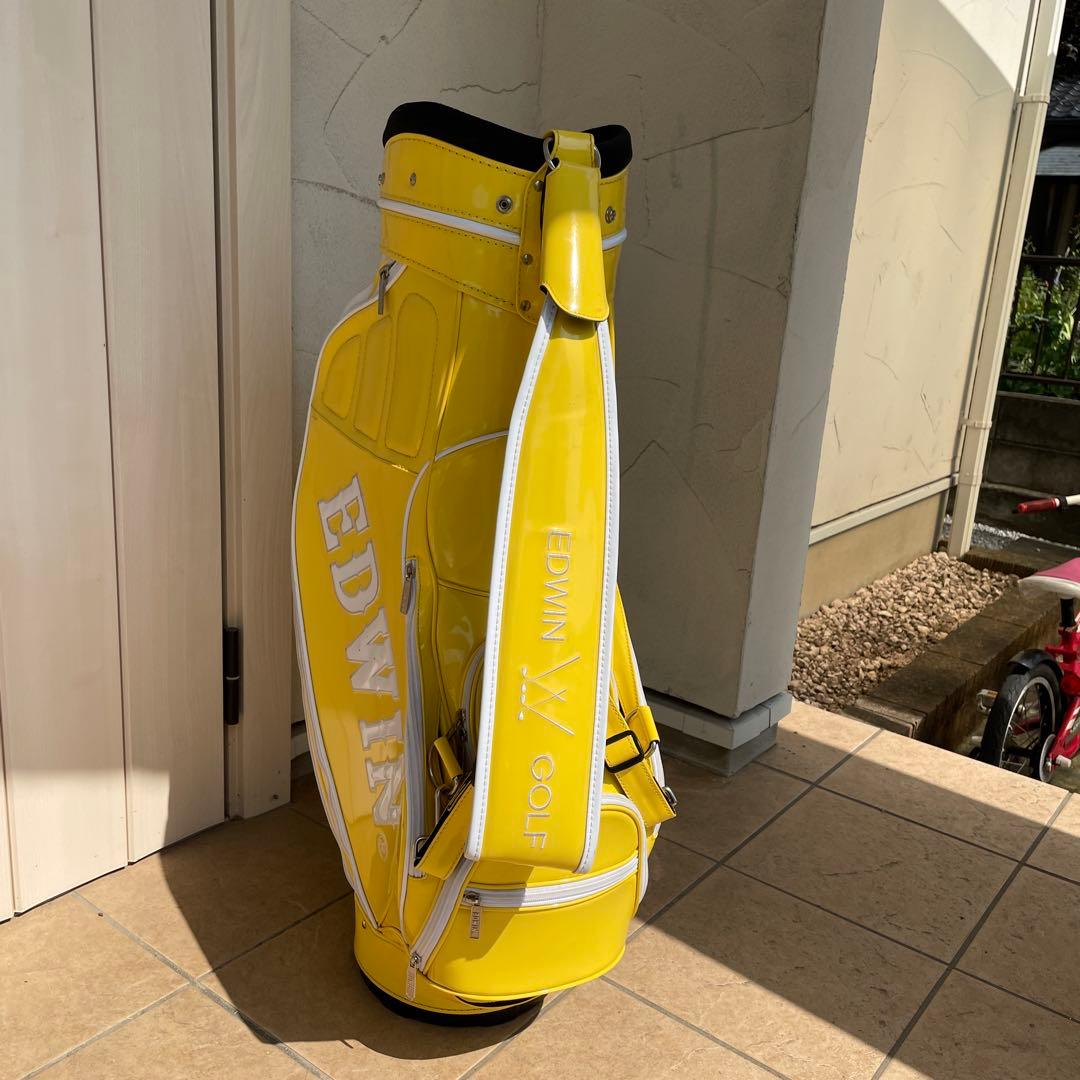 EDWIN　ゴルフ　キャディバッグ　カート式　約9型　4.7kg　イエロー