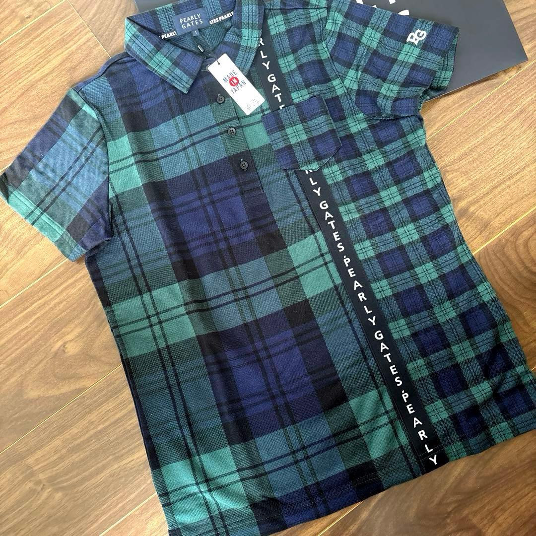 PEARLY GATES チェック柄シャツ　半袖ポロシャツ　レディースウエア　1