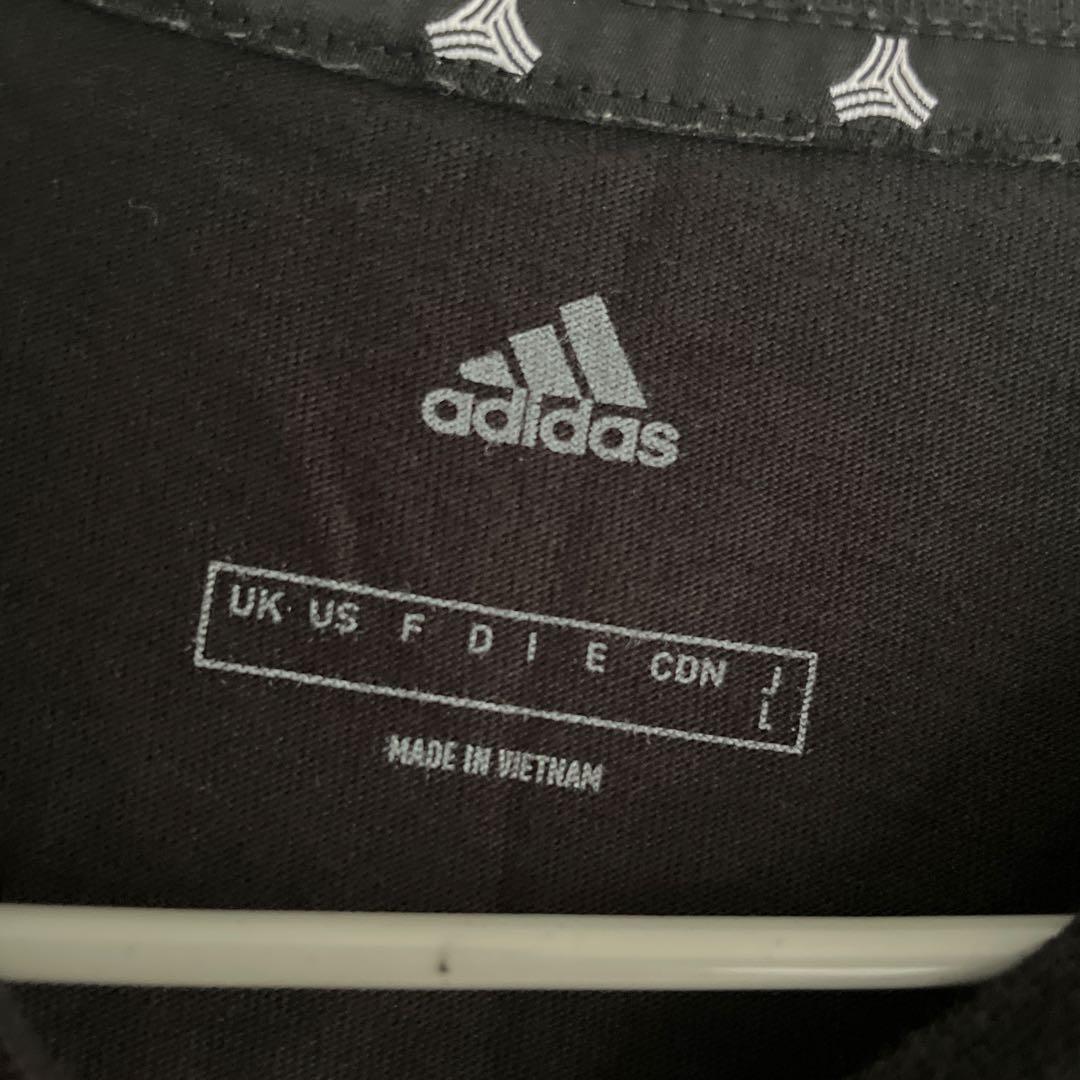 adidas JFA 綿　コットン　Tシャツ Lサイズ 黒